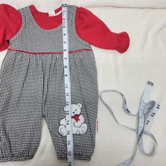 🌴3/$15🌴 HealthtexVintage knit romper Size 0-5 months Red herringbone - Picture 12 of 12